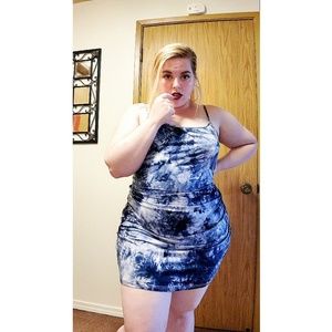 Blue tie dye dress NWT